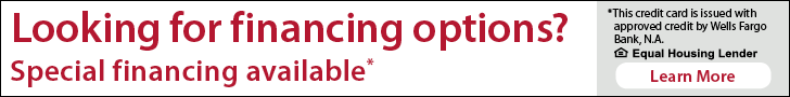 Financing options available through Wells Fargo